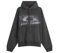 Balenciaga Men's Washed Crayon Logo Oversized Hoodie Washed Black/White