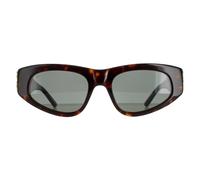 Balenciaga Oval Dark Havana Green Bb0095S In Brown Brown One Size
