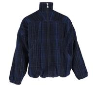 Balenciaga Preloved Check Tracksuit Jacket In Navy Blue Virgin Wool Navy