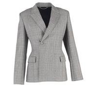 Balenciaga Women's Preloved Prince Of Wales Checked Blazer in Grey Wool | Size: 36