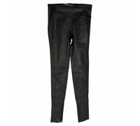 Balenciaga Preloved Skinny Leg Trousers In Black Lambskin Black