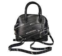 Balenciaga Women's Preloved Small Logo Ville Printed Bag in Black Leather
