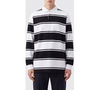 BALENCIAGA Striped Long-Sleeved Cotton Polo Shirt with a Ribbed Collar - Size: M - male