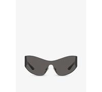 Balenciaga Womens Balenciaga Bb0257S Shield-Frame Acetate Sunglasses Grey