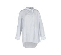 Balenciaga Women's Preloved Asymmetric Striped Shirt in White Cotton | Size: Large