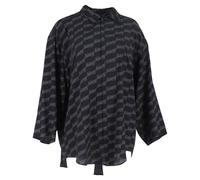 Balenciaga Women's Preloved BB Logo Long Sleeve Shirt in Black Silk | Size: 36