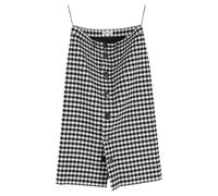 Balenciaga Women's Preloved Gingham Woven Midi Skirt in Black Polyester | Size: 38