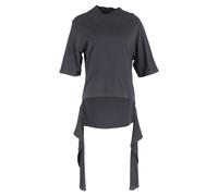 Balenciaga Women's Preloved Paneled Drapes T-Shirt in Black Cotton | Size: 34