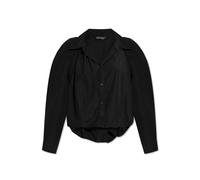 Balenciaga Women's Preloved Shirt with embroidered logo in Black | Size: 36