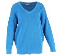 Balenciaga Women's Preloved V-neck Sweater in Blue Cotton | Size: 34