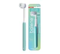 BALENE - Double Sided Toothbrush, Effective Cleaning of The Inner and Outer Sides of The Teeth, Rotating Handle, 2 Hardness Antibacterial Filaments, 3 Different Colours. (Aquamarine, Medium Hardness)