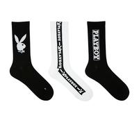 BALENZIA Men's Playboy Crew Socks | 3-Pack | Black and white Socks | Free Size | Official Playboy Merchandise