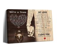 Balgardekor We're A Team Couple Painting Canvas Wall Art Gift for Husband Wife Birthday Anniversary Couple Lover Home Decor Picture for Bedroom Living Room (1, My Love, 12 x 16 Inches)