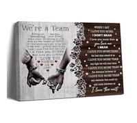 Balgardekor We're A Team Couple Painting Canvas Wall Art Gift for Husband Wife Birthday Anniversary Couple Lover Home Decor Picture for Bedroom Living Room (1, Team, 12 x 16 Inches)