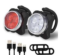 Balhvit Bike Light Set, Super Bright USB Rechargeable Waterproof Mountain Road Safety & Easy Mount LED Bicycle Lights, USB Cycling Front & Rear Light