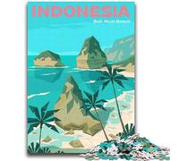 Bali 1000 Piece Jigsaw Puzzles for Teenagers,Stress Reliever Staycation Kill Time with Matching Poster And Trivia Sheet (50x75cm)