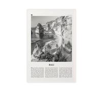 Bali Black And White Beach, Balinese, Nassau Islands, Eleuthera, Asia City Map Travel Landscape Canvas Wall Art Posters And Prints Room Aesthetic Bedroom Office Decor 12x18inch(30x45cm)