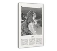 Bali Black And White Sky, Balinese, Nassau Islands, Eleuthera, Asia City Map Travel Landscape Canvas Art Wall Decor Posters Home Bar Restaurant Garage Cafe Logo Gift 12x18inch(30x45cm)