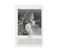 Bali Black And White Sky, Balinese, Nassau Islands, Eleuthera, Asia City Map Travel Landscape Canvas Modern Poster Wall Art Prints Paintings Living Room Bedroom Decor 20x30inch(50x75cm)