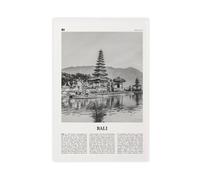 Bali Black And White Temple, Balinese, Nassau Islands, Eleuthera, Asia City Map Travel Landscape Canvas Wall Art Posters And Prints Room Aesthetic Bedroom Office Decor 16x24inch(40x60cm)