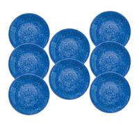 Bali Brights Dark Blue/Indigo Melamine/Plastic/BBQ/Outdoor Dinner Plate Set (8)