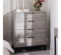 Bali Chest - 4 Drawer - Grey - Oak