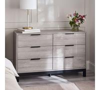 Bali Chest - 6 Drawer - Wide - Grey - Oak