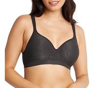 Bali Comfort Revolution Wireless Bra, Full-Coverage Wirefree Bra, Wireless Everyday Bra with Cool Comfort Fabric, Black Swirl Pattern, 38B