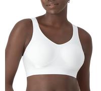 Bali Comfort Revolution Wireless Bra, Full-Coverage Wireless Bra, Moisture-Wicking Wirefree Bra, Core Colors, White, XL