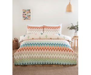 Bali Complete Bedding Set King Zigzag Design - Duvet & Sheet