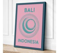 Bali Concentric Modern Canvas Wall Art Print 18x12 Inch (46 x 30 cm)