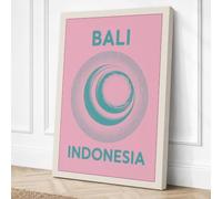 Bali Concentric Modern Canvas Wall Art Print 30x20 Inch (76 x 51 cm)