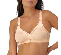 Bali Double Support Wireless Bra, Lace Bra with Stay-in-Place Straps, Full-Coverage Wirefree Bra, Tagless for Everyday Wear, Porcelain, 36C