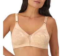 Bali Double Support Wireless Bra, Lace Bra with Stay-in-Place Straps, Full-Coverage Wirefree Bra, Tagless for Everyday Wear, Soft Taupe, 40D