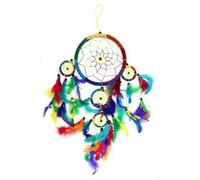 Bali Dreamcatcher - Large Rainbow Round Dream Catcher With Legend Card