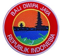 Bali Dwipa Jaya Indonesia Patch (3.5 Inch) Embroidered Iron/Sew on Badge Souvenir Applique Indonesian Island Uluwatu Temple Kuta Seminyak Sanur