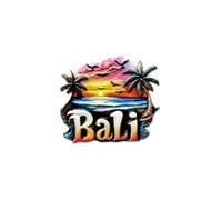 Bali Fridge Magnet 3D Embossed Sunset Palm Beach Resin Souvenir