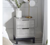 Bali Grey Oak Bedside Cabinet - 2 Drawer
