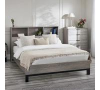 Bali Grey Oak Bookcase Bed - Sizes Available