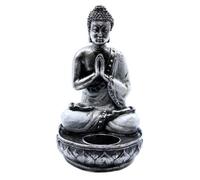 Bali Hand-Painted Buddha Candle Holder - White, Medium, Zen Decor