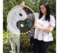 Bali Handmade Dream Catcher - Extra Large 50Cm Ying Yang Spirit Protector