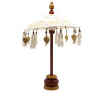 Bali Home Decor Parasol Handcrafted Canvas With Gold Accent 40Cm