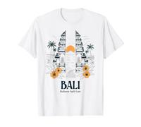 Bali Indonesia Balinese Split Gate Sunset Island Tropical Value Graphic T-Shirt, Men, White, XL