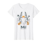 Bali Indonesia Balinese Split Gate Sunset Island Tropical Value Graphic T-Shirt, Women, White, L