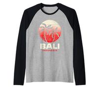 Bali Indonesia Sunset Design Balinese Beach Wear Raglan Baseball Tee