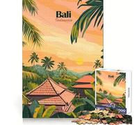 Bali, Indonesia Travel Poster Jigsaw Puzzles 1000 Piece for Adults Brain Memory Soothing Downtime Tight Lock Best Gift (50x75cm)