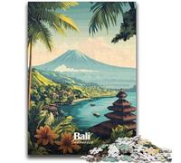 Bali Indonesia Travel Poster Jigsaws Puzzles 1000 Pieces for Teenagers Gifts, Family Game Stress Reliever Difficult Challenge Great Gifts And Toys 1000pcs(26x38cm)