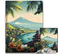 Bali Indonesia Travel Poster Puzzle 1000 Pieces Jigsaw Challenging Puzzles Interactive Family Game DIY Home Decor Brain Teaser Gift 1000 PCS(75x50cm)
