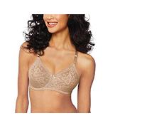 Bali Lace 'N Smooth Underwire Bra, Lace Bra with Stay-in-Place Straps, Full-Coverage Stretch-Lace Underwire Bra for Everyday, Nude, 38D