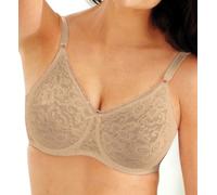 Bali Lace 'N Smooth Underwire Bra, Lace Bra with Stay-in-Place Straps, Full-Coverage Stretch-Lace Underwire Bra for Everyday, Nude, 38C